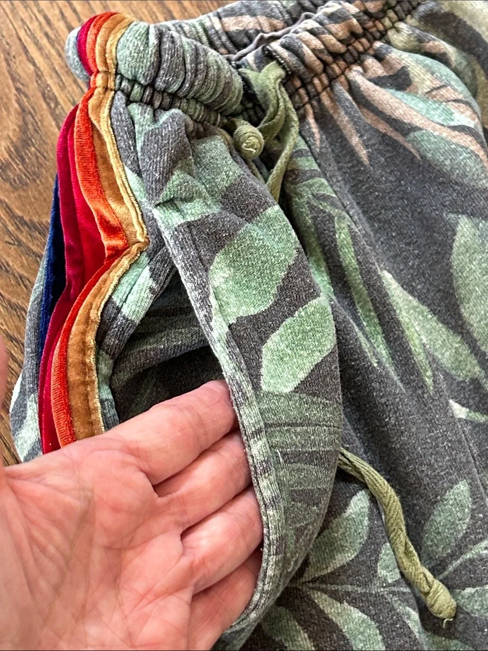 Aviator Nation Green Tropical Tiger Print Unisex Shorts with Red Accent - Picture 6 of 16